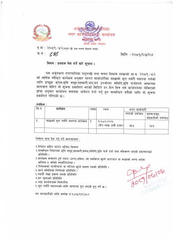प्रस्ताव पेश गर्ने सम्बन्धमा। 